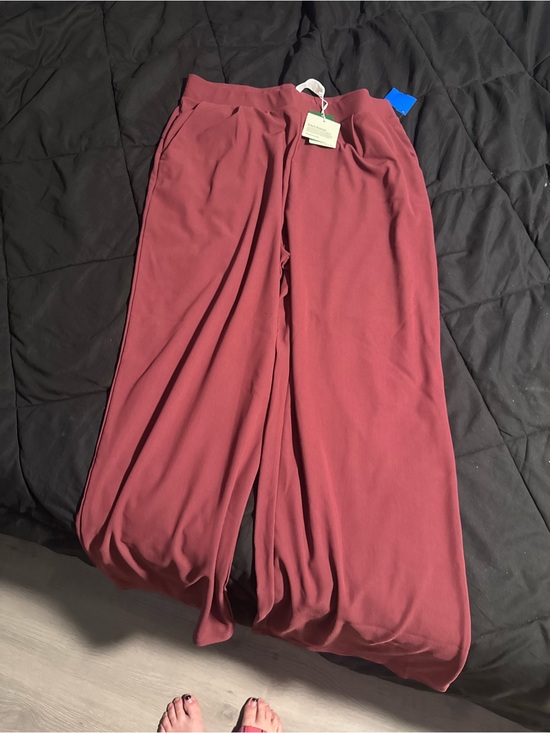 HALARA Pants - HALARA Wide-Leg Draped Trousers in Rosewood